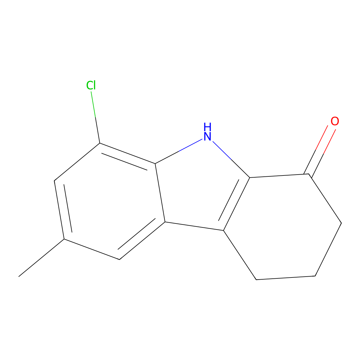 8-chloro-6-methyl-2,3,4,9-tetrahydro-1H-carbazol-1-one molecular structure, CAS 425398-88-5