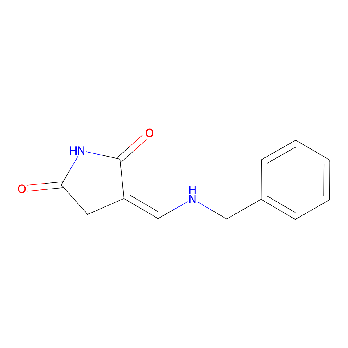 2,5-Pyrrolidinedione, 3-[[(phenylmethyl)amino]methylene]- molecular structure, CAS 425399-41-3