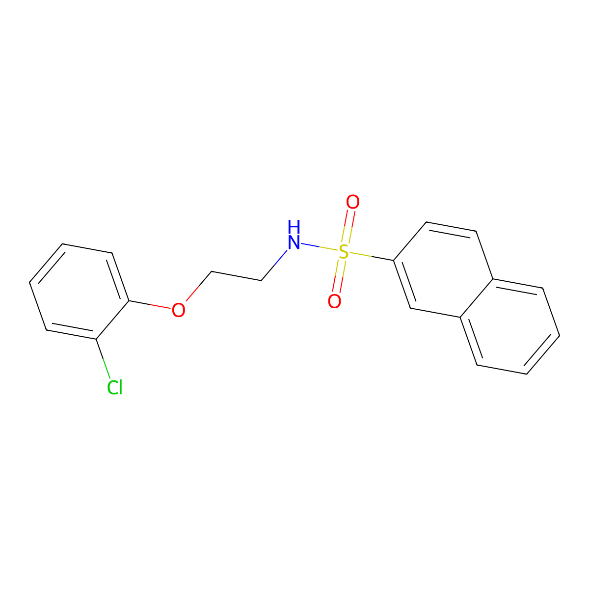 N-[2-(2-chlorophenoxy)ethyl]naphthalene-2-sulfonamide molecular structure, CAS 425399-52-6