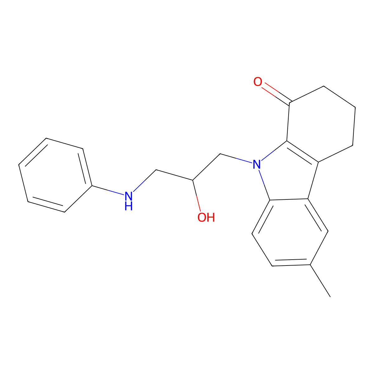 9-(3-anilino-2-hydroxypropyl)-6-methyl-3,4-dihydro-2H-carbazol-1-one molecular structure, CAS 425399-62-8