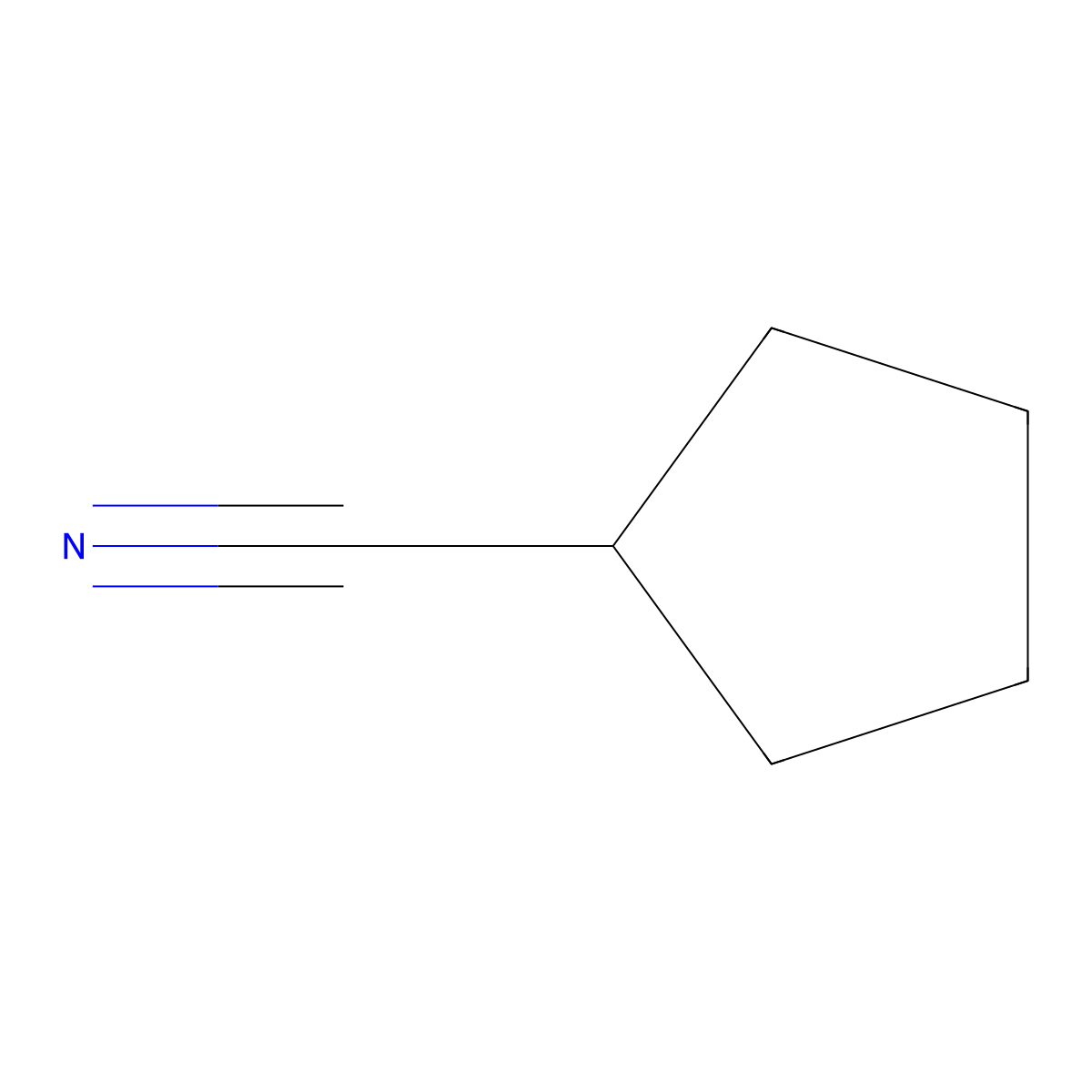 Cyclopentanecarbonitrile molecular structure, CAS 4254-02-8
