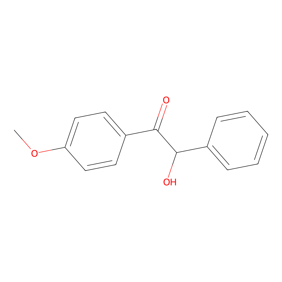 2-Hydroxy-1-(4-methoxyphenyl)-2-phenylethanone molecular structure, CAS 4254-17-5