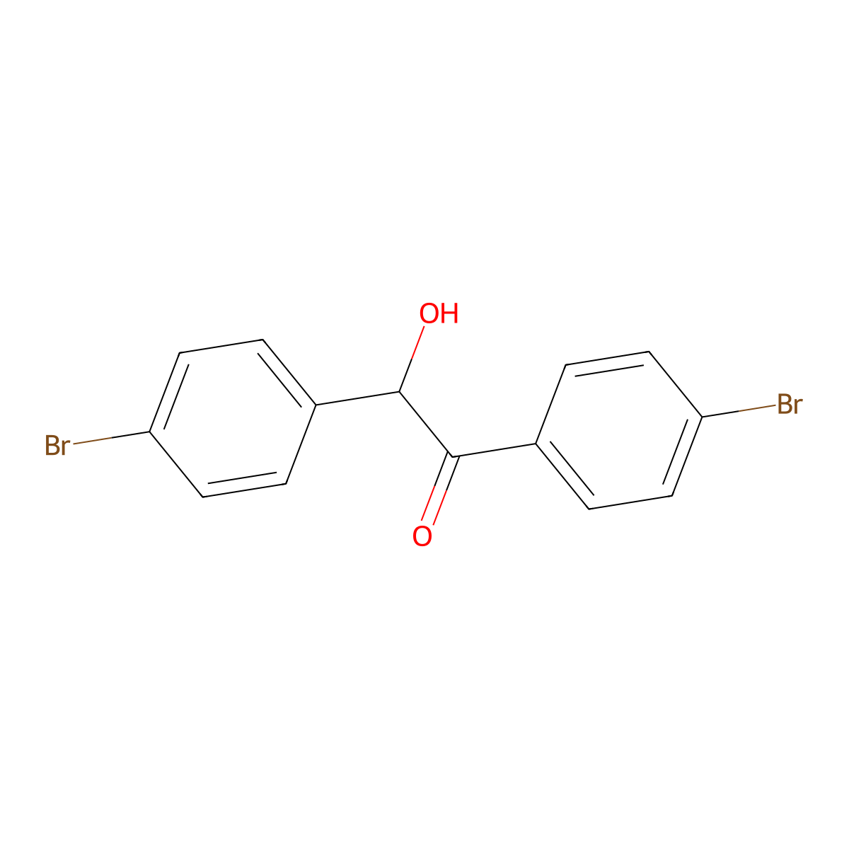1,2-Bis(4-bromophenyl)-2-hydroxyethanone molecular structure, CAS 4254-18-6
