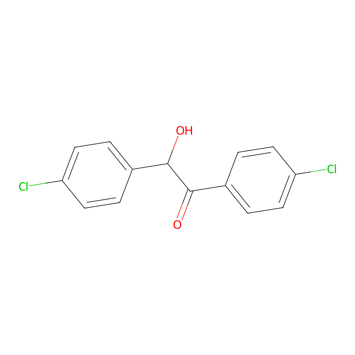 1,2-Bis(4-chlorophenyl)-2-hydroxyethanone molecular structure, CAS 4254-20-0