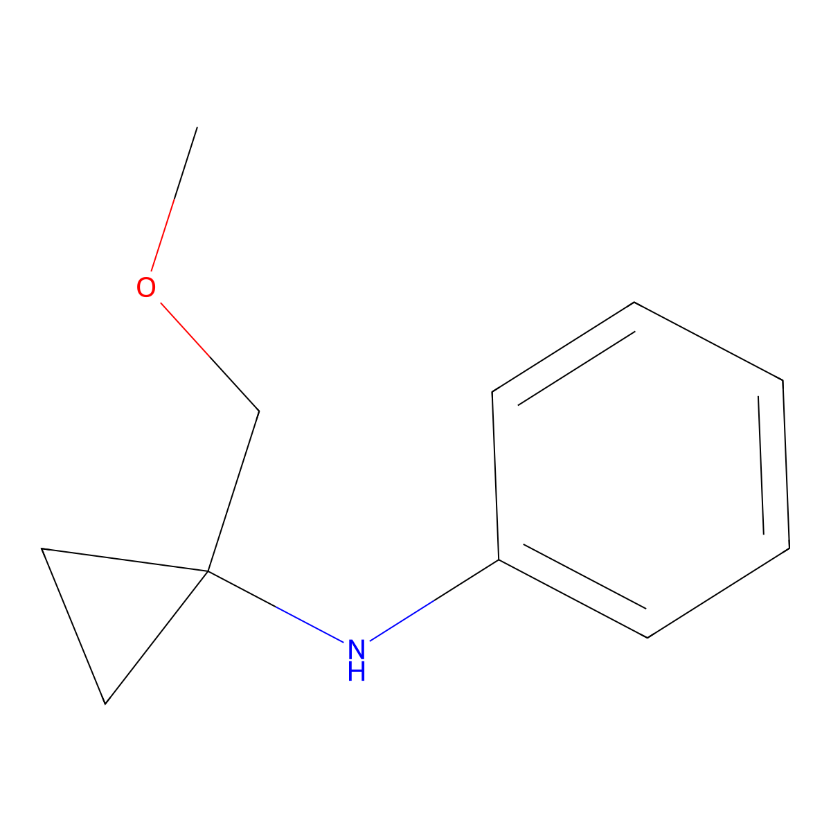 N-(1-(Methoxymethyl)cyclopropyl)aniline molecular structure, CAS 42540-70-5
