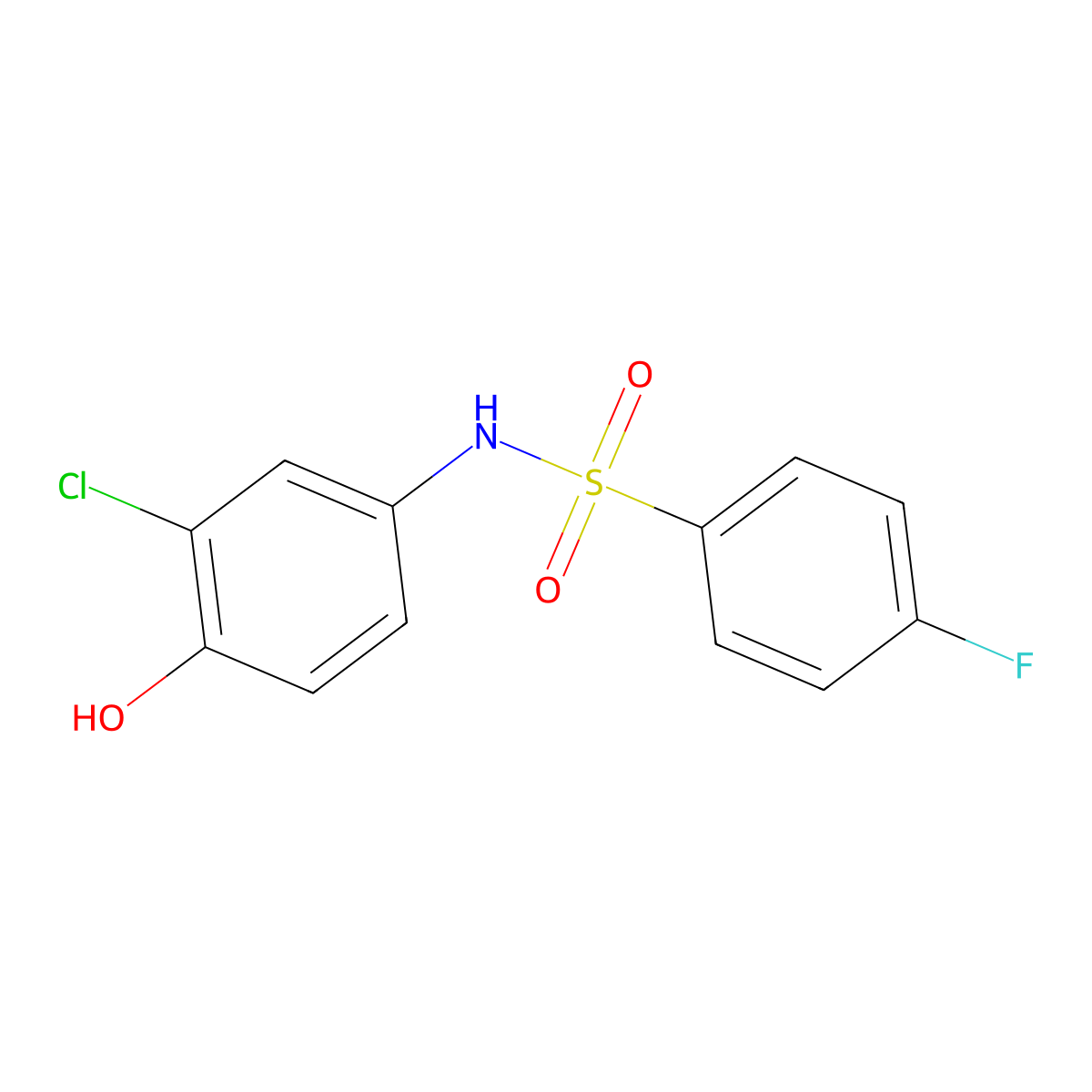 N-(3-chloro-4-hydroxyphenyl)-4-fluorobenzenesulfonamide molecular structure, CAS 425400-09-5