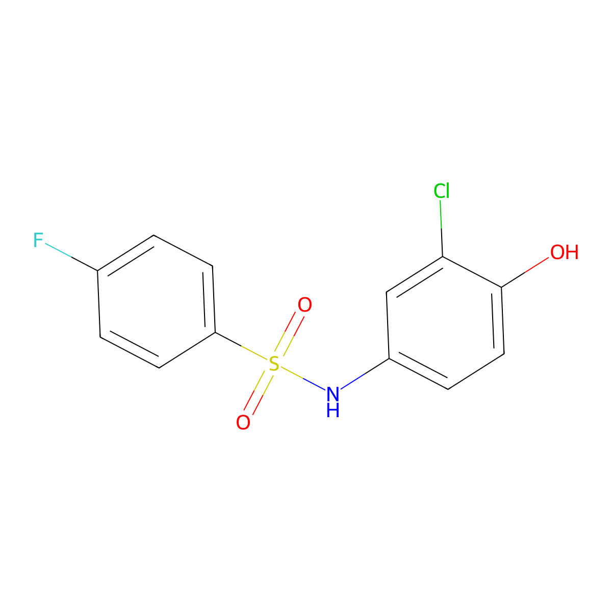 N-(3-chloro-4-hydroxyphenyl)-4-fluorobenzenesulfonamide molecular structure, CAS 425400-09-5