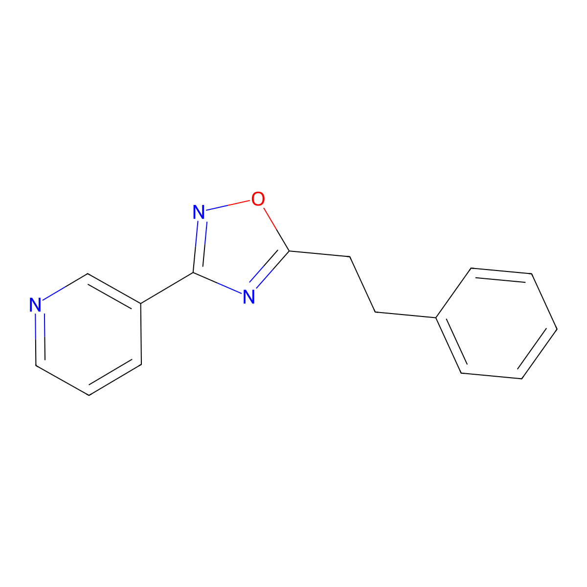 3-[5-(2-Phenylethyl)-1,2,4-oxadiazol-3-yl]pyridine molecular structure, CAS 425400-61-9