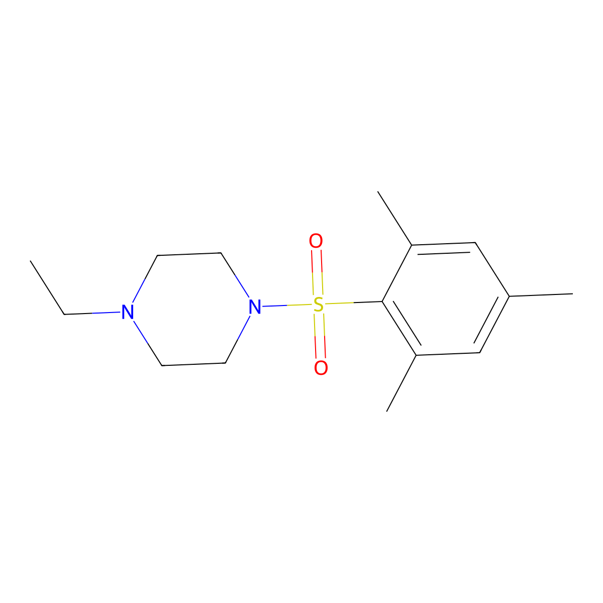 1-Ethyl-4-(mesitylsulfonyl)piperazine molecular structure, CAS 425400-88-0