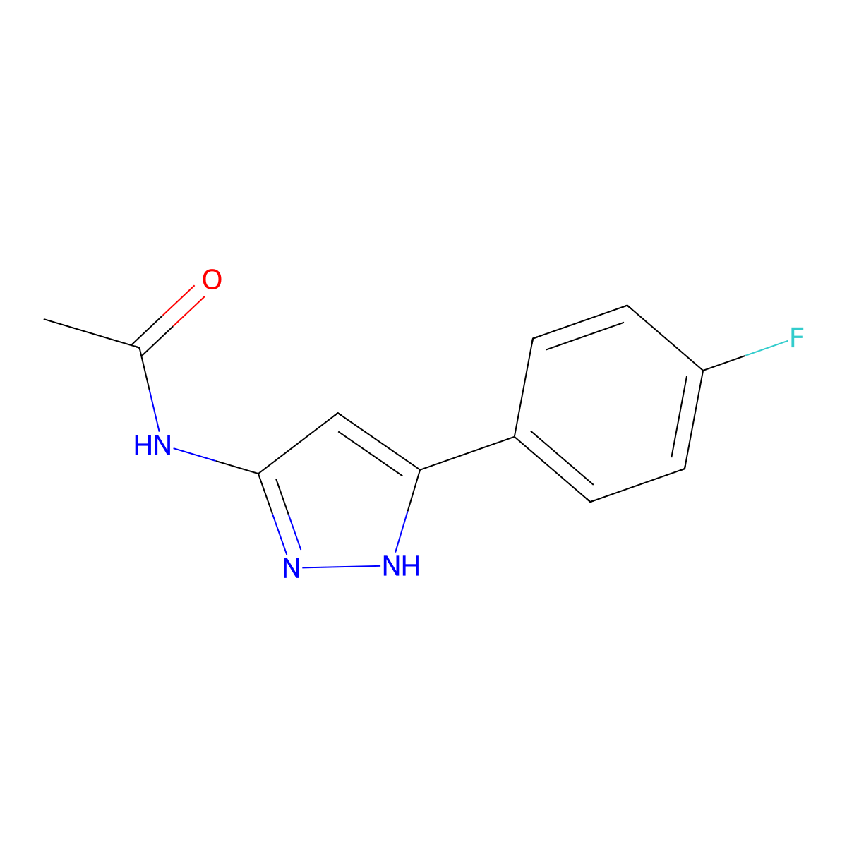 N-[5-(4-fluorophenyl)-1H-pyrazol-3-yl]acetamide molecular structure, CAS 425401-11-2