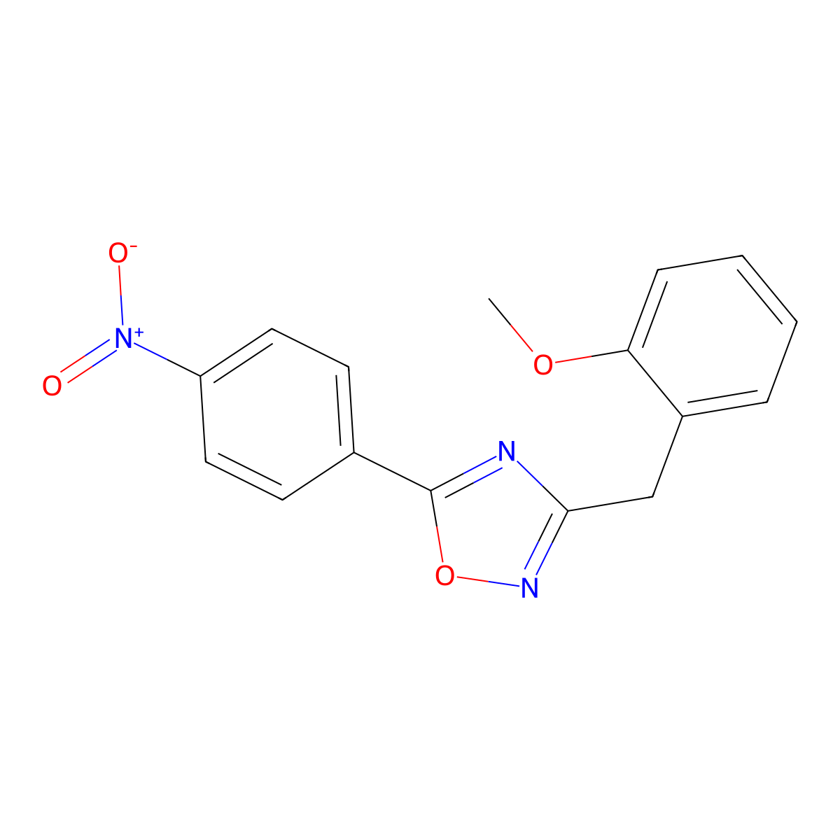 3-(2-Methoxybenzyl)-5-(4-nitrophenyl)-1,2,4-oxadiazole molecular structure, CAS 425401-61-2