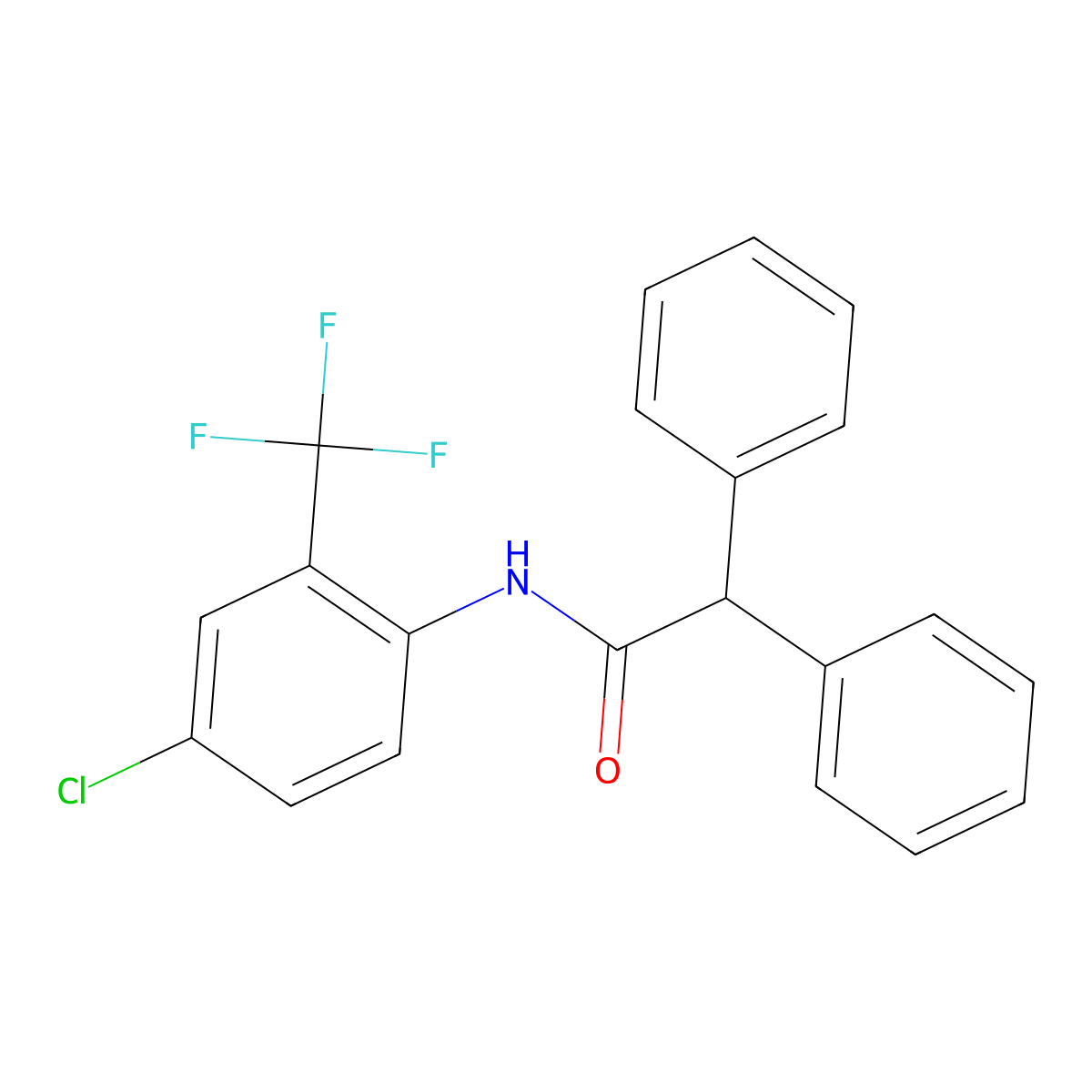 N-[4-chloro-2-(trifluoromethyl)phenyl]-2,2-diphenylacetamide molecular structure, CAS 425401-83-8