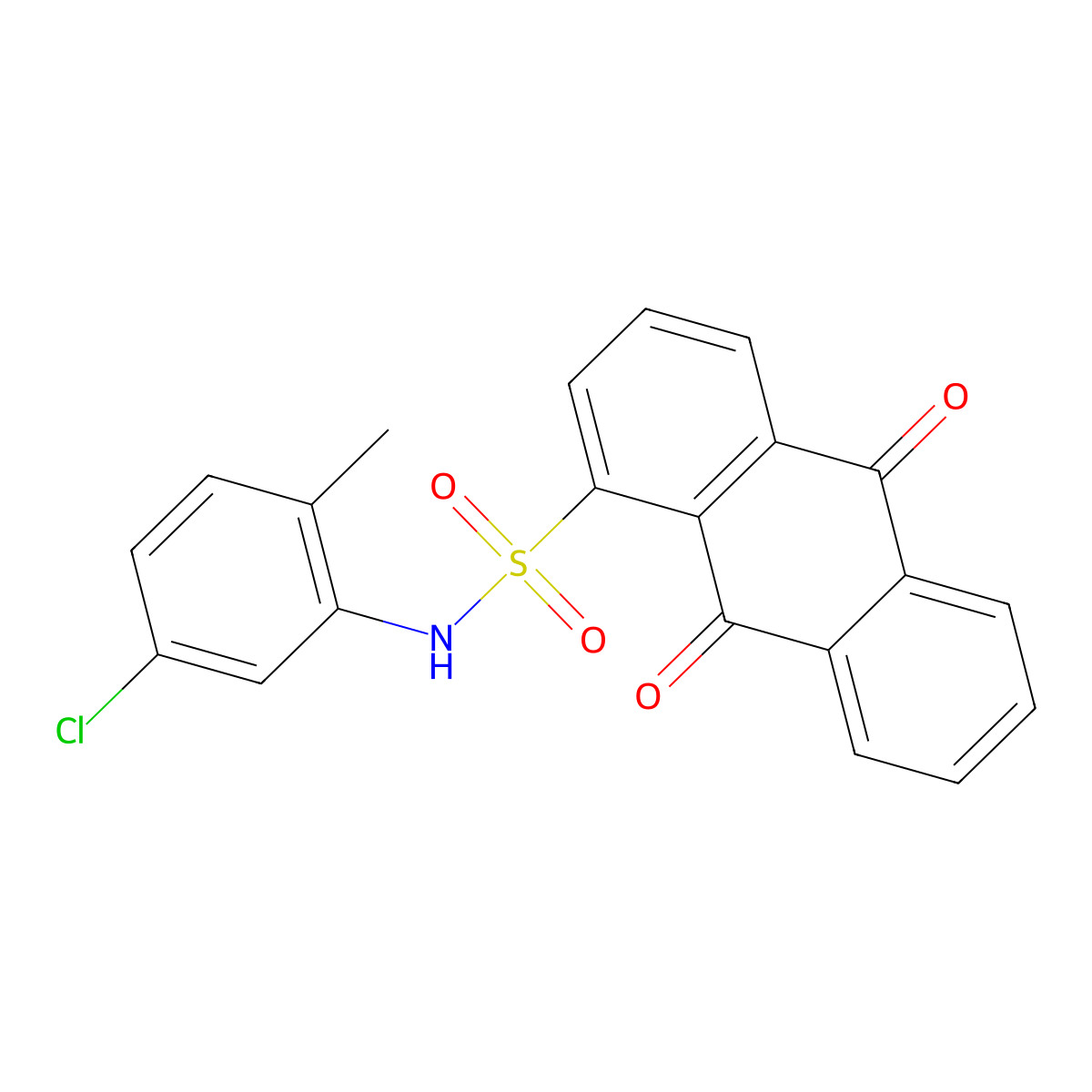 N-(5-chloro-2-methylphenyl)-9,10-dioxoanthracene-1-sulfonamide molecular structure, CAS 425401-99-6