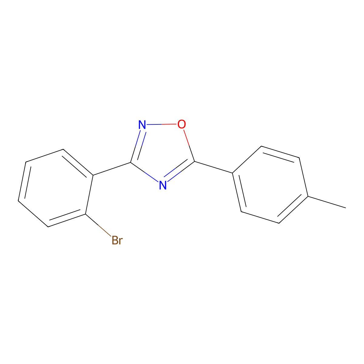 3-(2-Bromophenyl)-5-(4-methylphenyl)-1,2,4-oxadiazole molecular structure, CAS 425402-45-5