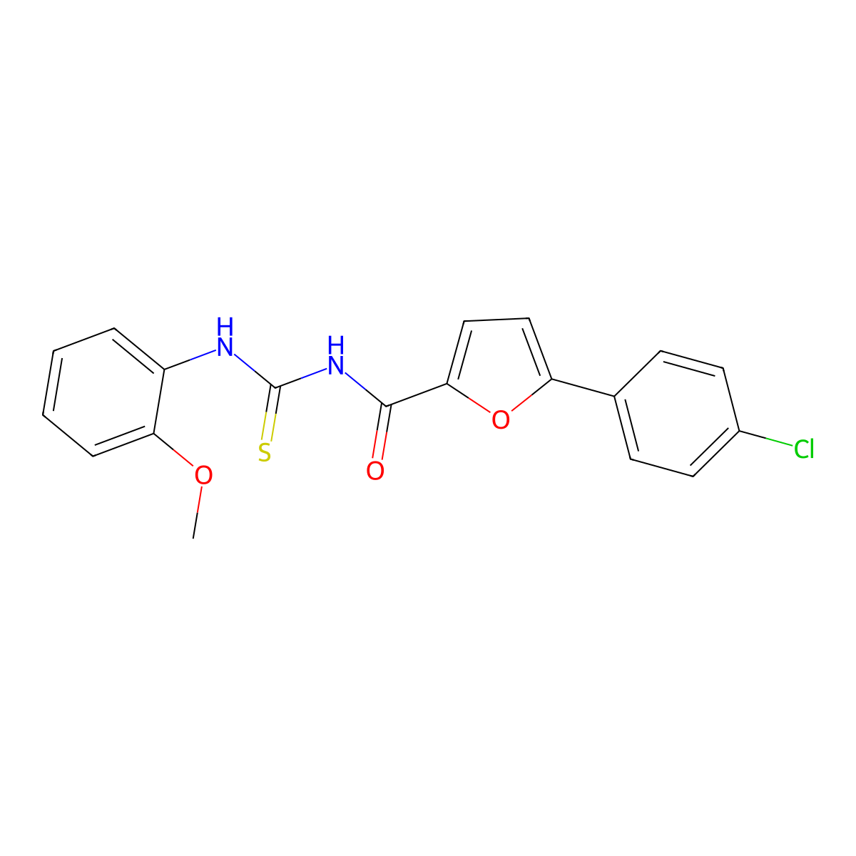 5-(4-chlorophenyl)-N-[(2-methoxyphenyl)carbamothioyl]furan-2-carboxamide molecular structure, CAS 425402-93-3