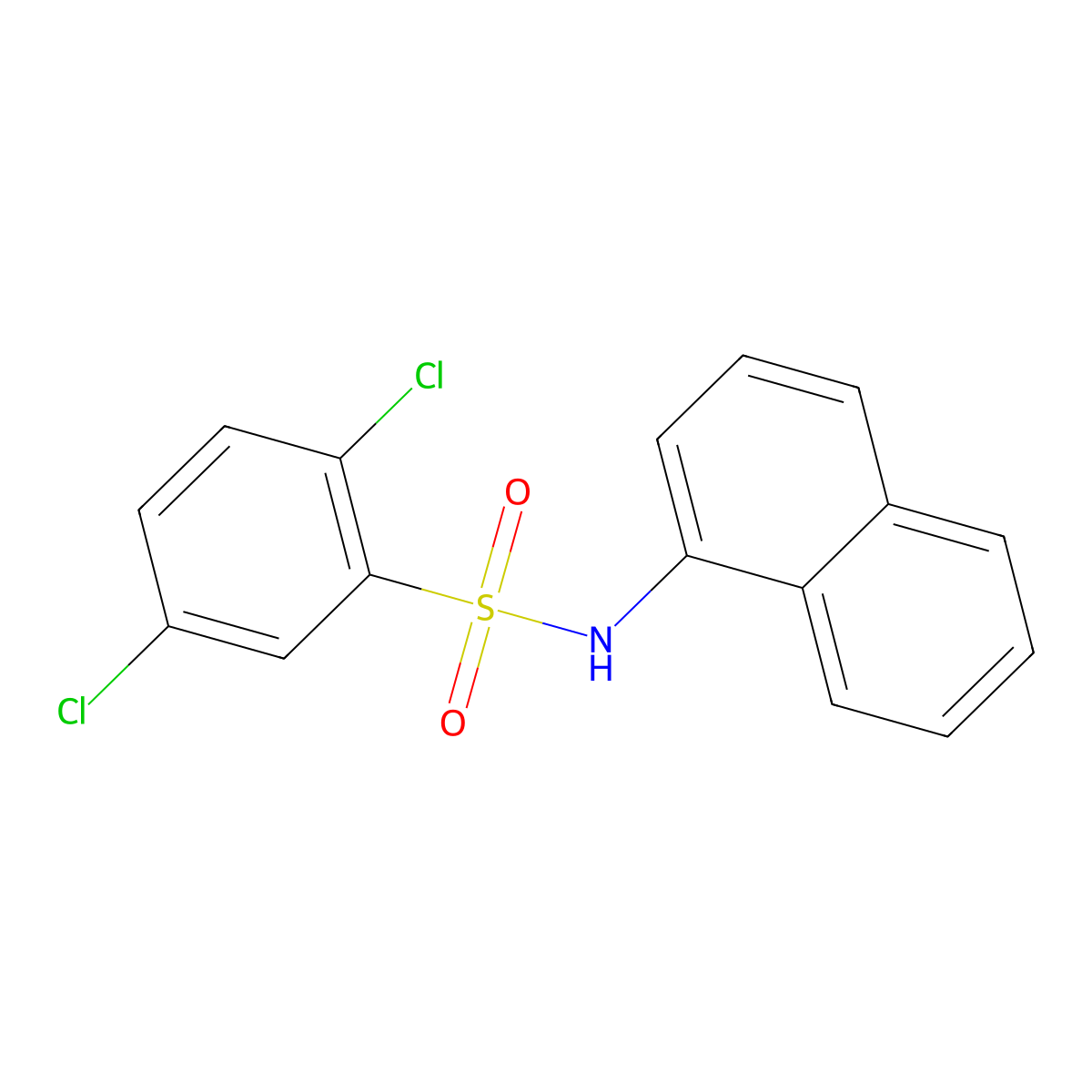 2,5-dichloro-N-naphthalen-1-ylbenzenesulfonamide molecular structure, CAS 425403-03-8