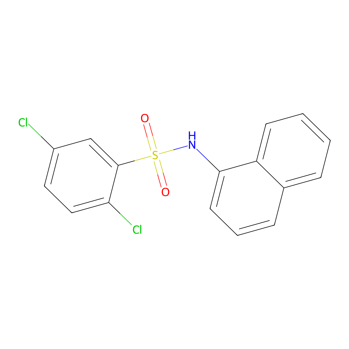 2,5-dichloro-N-naphthalen-1-ylbenzenesulfonamide molecular structure, CAS 425403-03-8