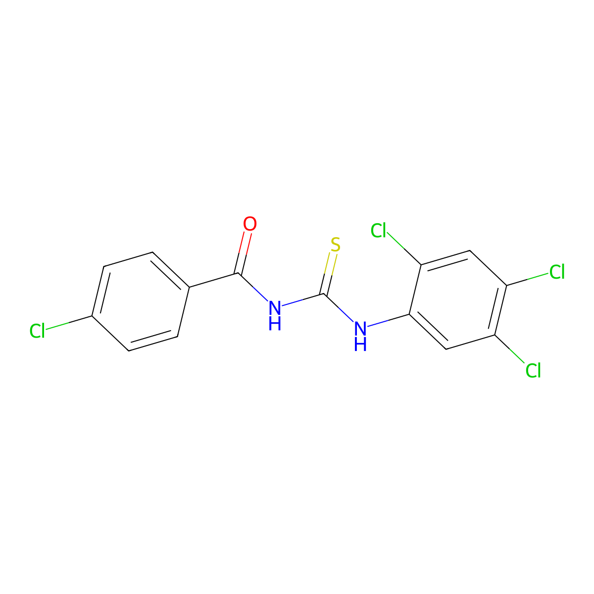 4-chloro-N-[(2,4,5-trichlorophenyl)carbamothioyl]benzamide molecular structure, CAS 425403-14-1