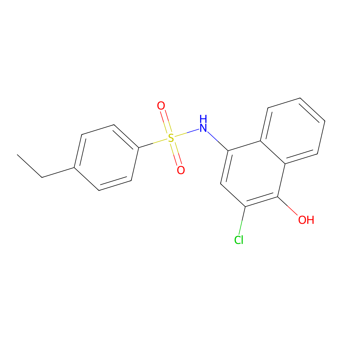 N-(3-chloro-4-hydroxynaphthalen-1-yl)-4-ethylbenzenesulfonamide molecular structure, CAS 425403-30-1