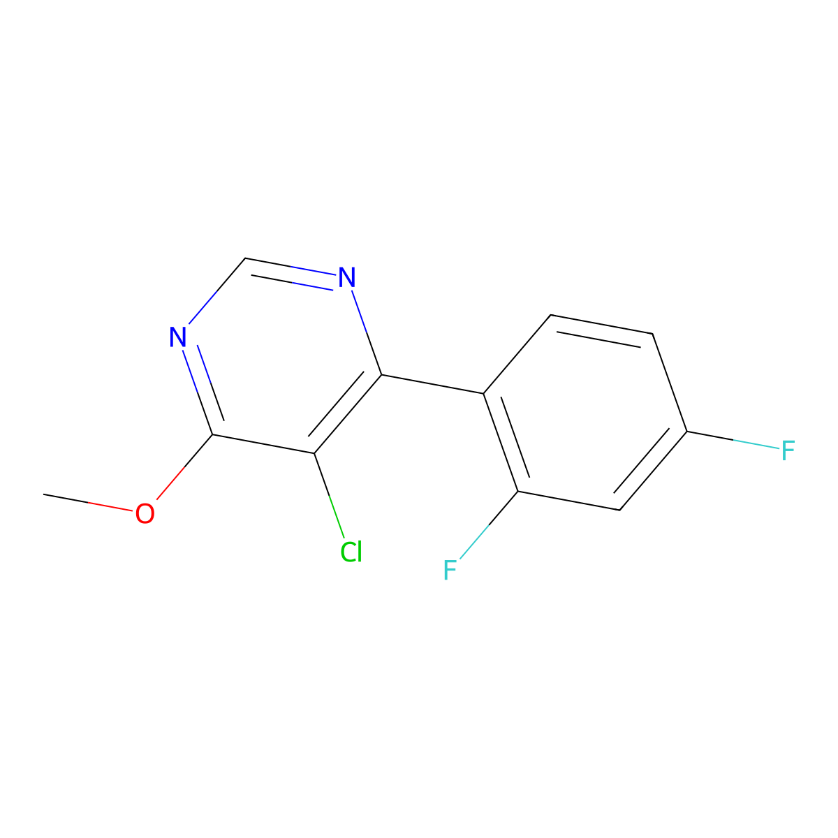5-Chloro-4-(2,4-difluorophenyl)-6-methoxypyrimidine molecular structure, CAS 425407-07-4