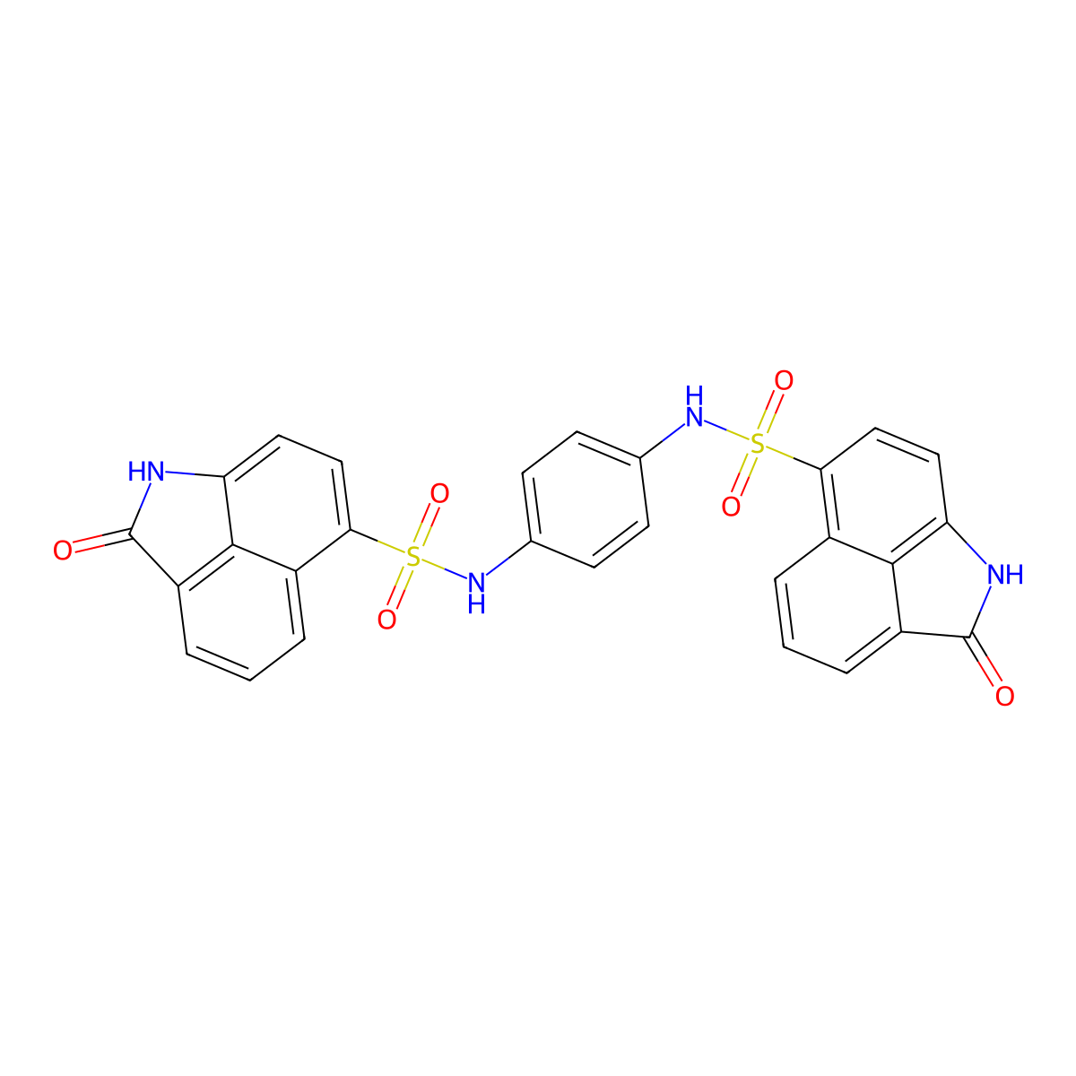 N,N'-(1,4-phenylene)bis(2-oxo-1,2-dihydrobenzo[cd]indole-6-sulfonamide) molecular structure, CAS 425410-31-7