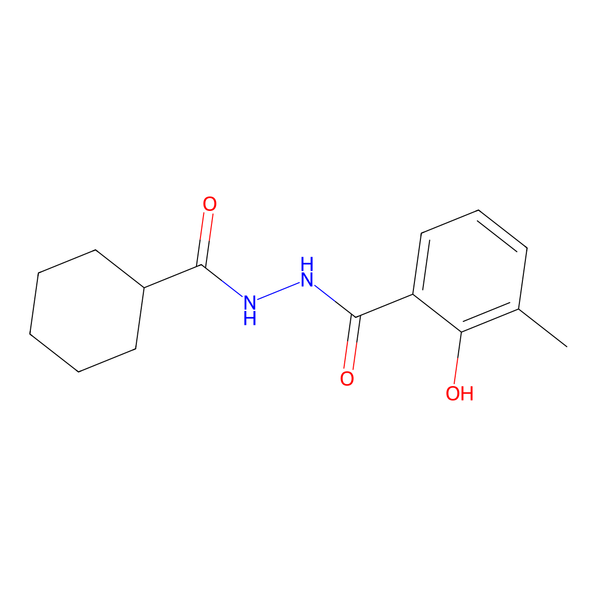 N'-(cyclohexanecarbonyl)-2-hydroxy-3-methylbenzohydrazide molecular structure, CAS 425410-48-6