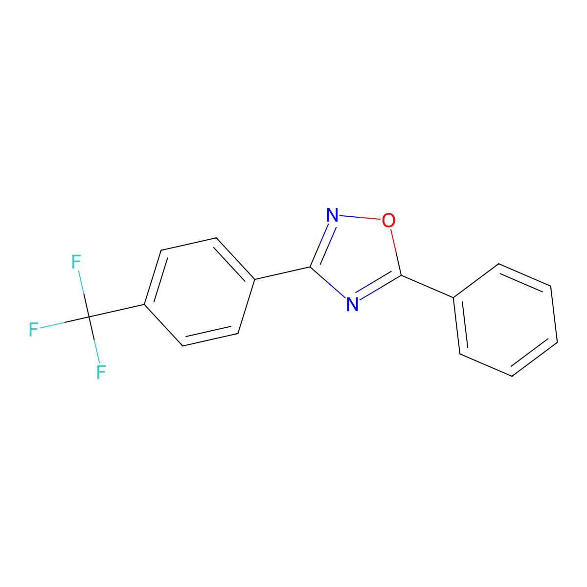 5-Phenyl-3-[4-(trifluoromethyl)phenyl]-1,2,4-oxadiazole molecular structure, CAS 425410-72-6