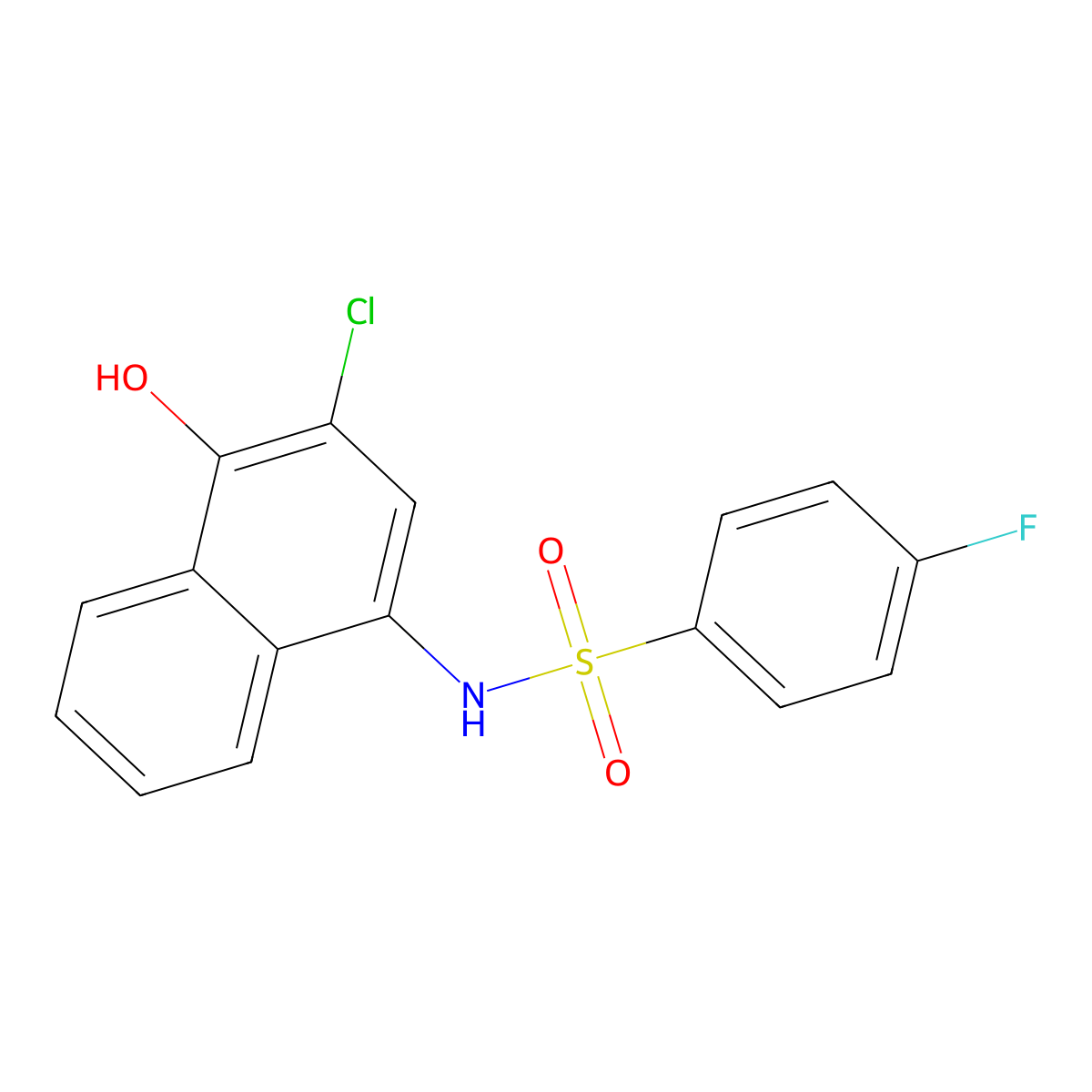 N-(3-chloro-4-hydroxynaphthalen-1-yl)-4-fluorobenzenesulfonamide molecular structure, CAS 425410-79-3