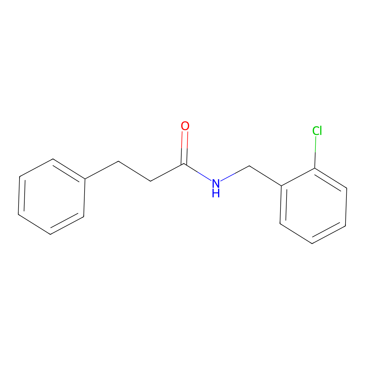 N-[(2-chlorophenyl)methyl]-3-phenylpropanamide molecular structure, CAS 425411-05-8