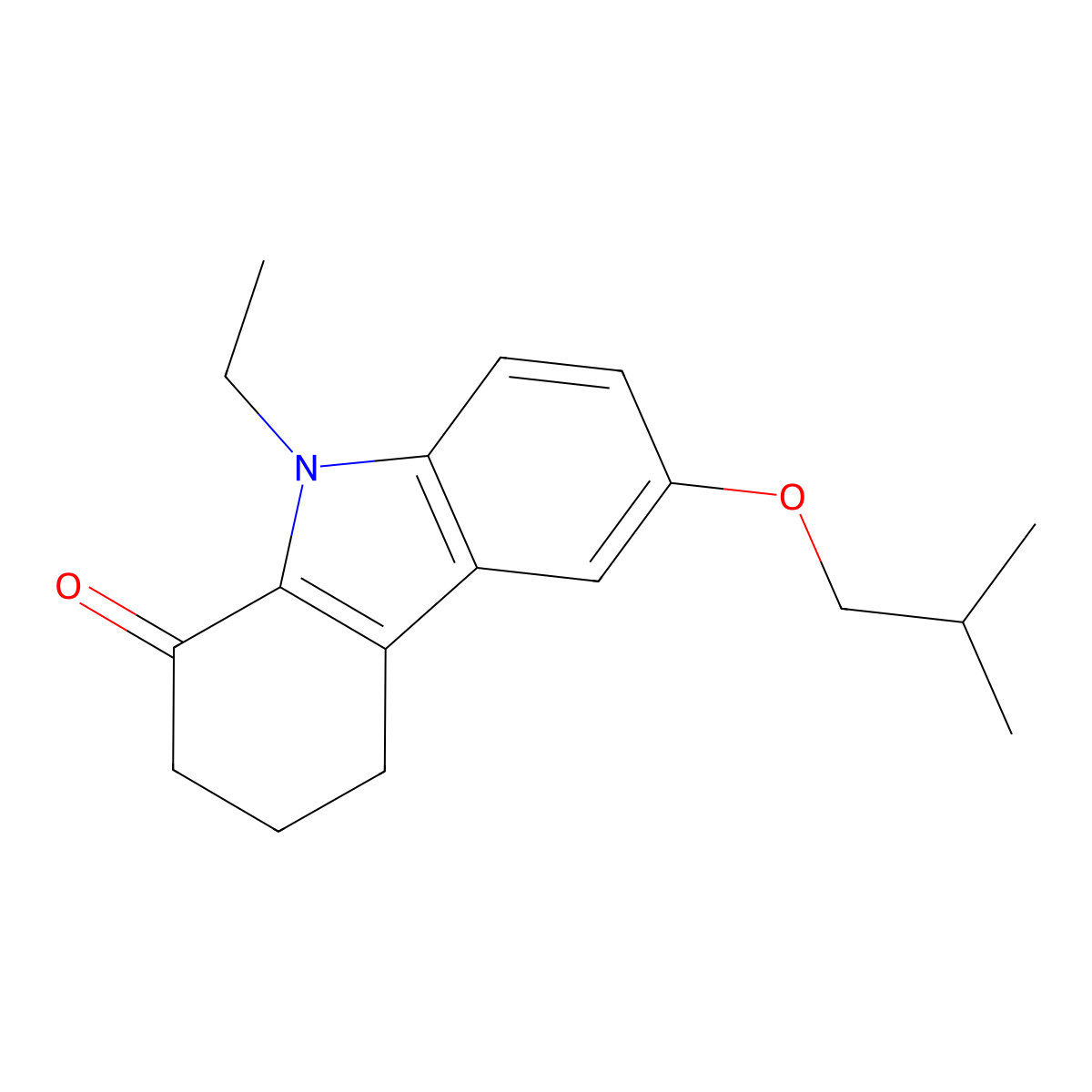 9-Ethyl-6-isobutoxy-2,3,4,9-tetrahydro-carbazol-1-one molecular structure, CAS 425411-06-9