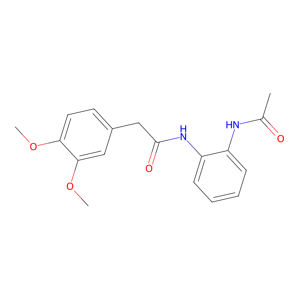N-(2-acetamidophenyl)-2-(3,4-dimethoxyphenyl)acetamide molecular structure, CAS 425411-44-5
