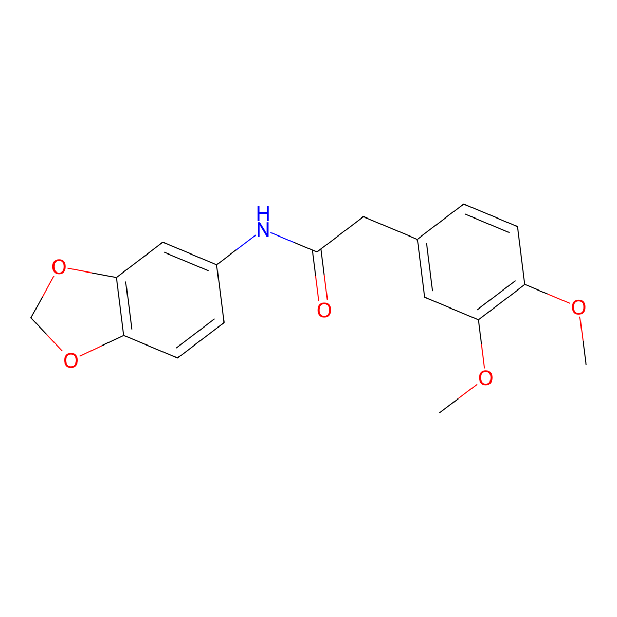 N-(1,3-benzodioxol-5-yl)-2-(3,4-dimethoxyphenyl)acetamide molecular structure, CAS 425411-57-0