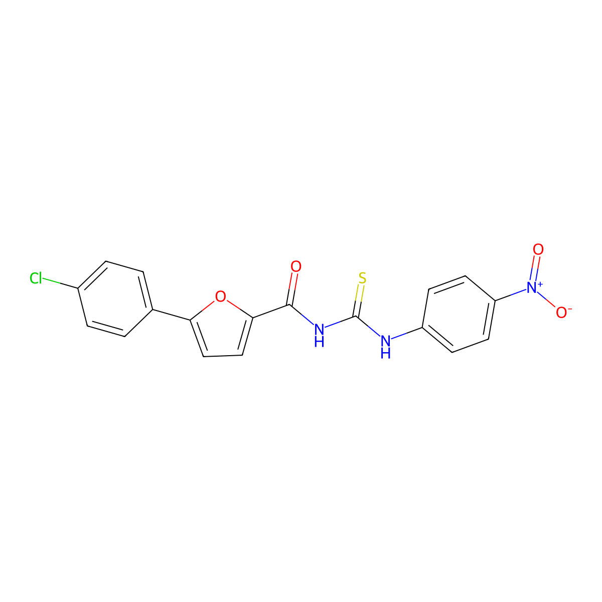5-(4-chlorophenyl)-N-[(4-nitrophenyl)carbamothioyl]furan-2-carboxamide molecular structure, CAS 425411-77-4