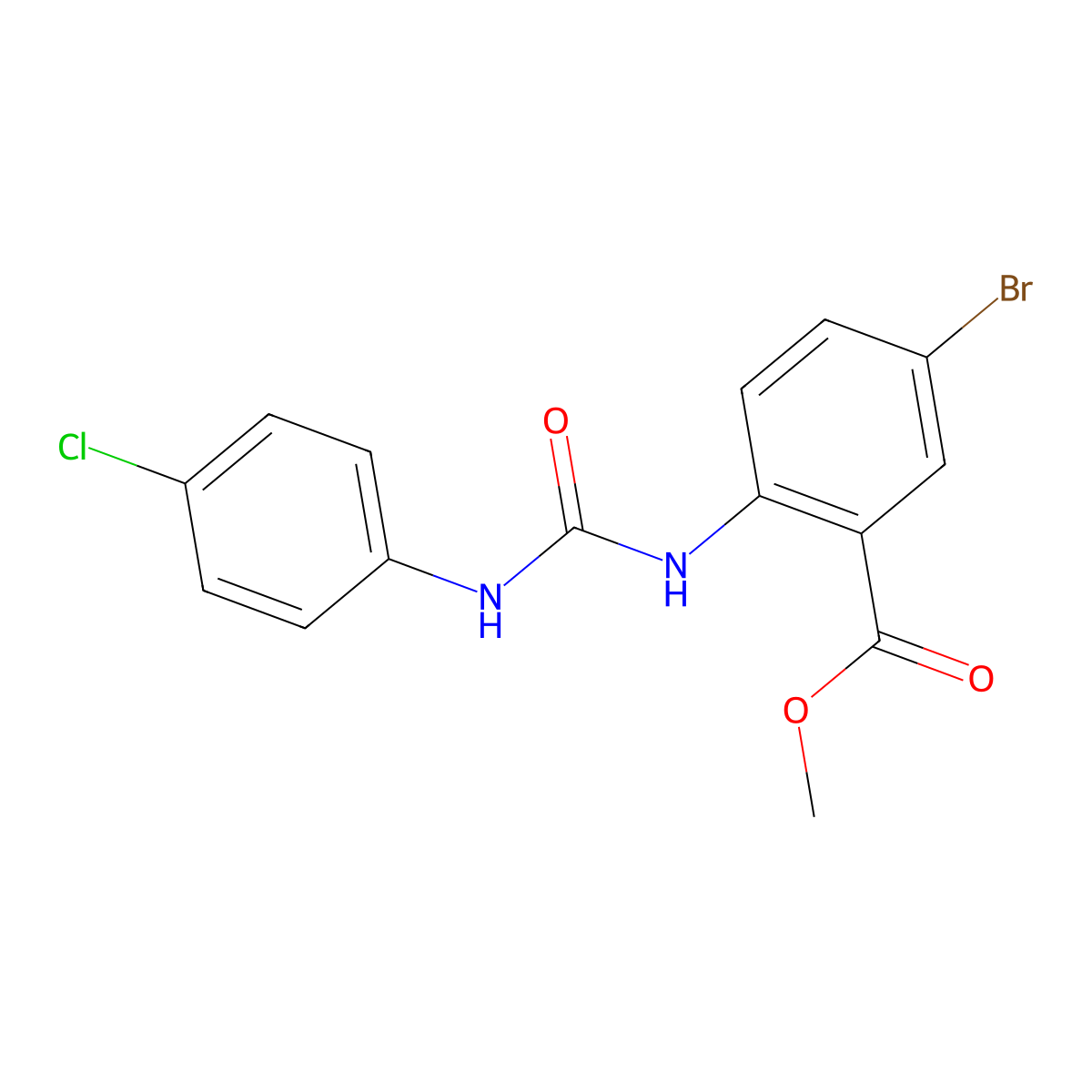 Methyl 5-bromo-2-{[(4-chloroanilino)carbonyl]amino}benzoate molecular structure, CAS 425412-16-4