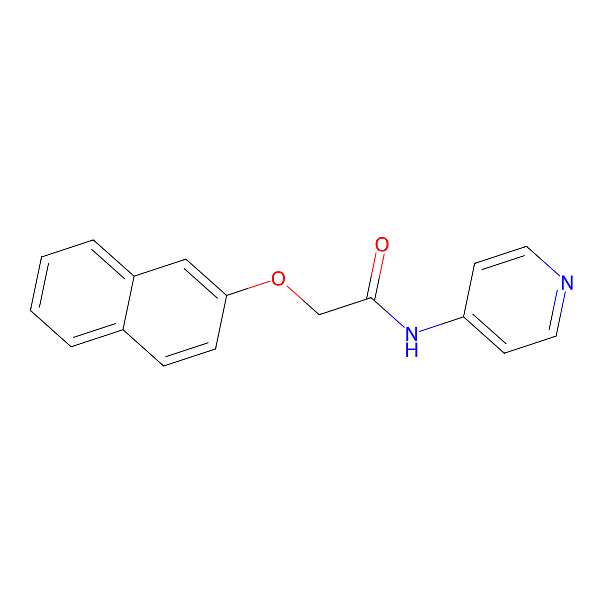 2-naphthalen-2-yloxy-N-pyridin-4-ylacetamide molecular structure, CAS 425412-24-4