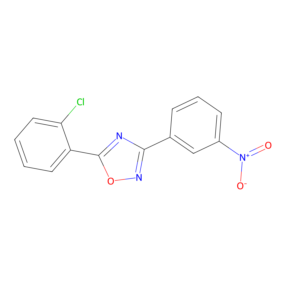 5-(2-Chlorophenyl)-3-(3-nitrophenyl)-1,2,4-oxadiazole molecular structure, CAS 425412-27-7
