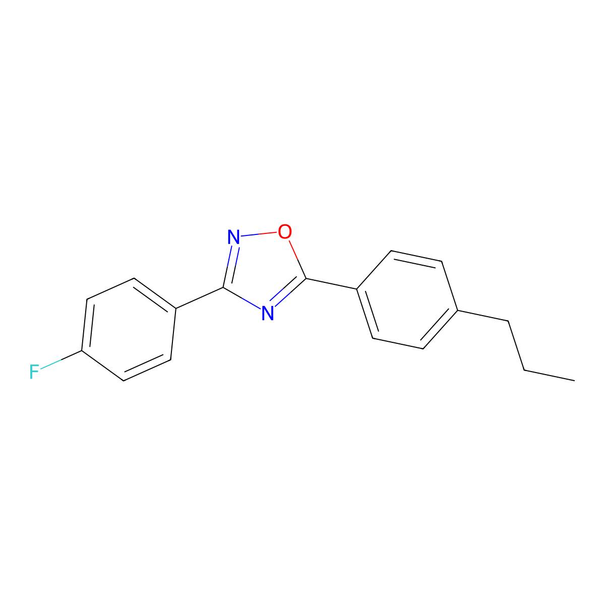 3-(4-Fluorophenyl)-5-(4-propylphenyl)-1,2,4-oxadiazole molecular structure, CAS 425412-70-0