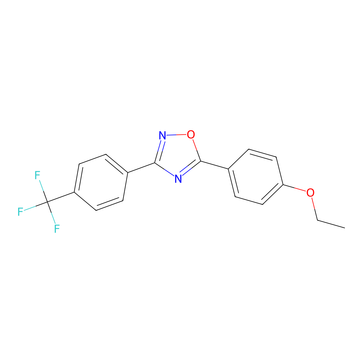 5-(4-Ethoxyphenyl)-3-[4-(trifluoromethyl)phenyl]-1,2,4-oxadiazole molecular structure, CAS 425412-72-2