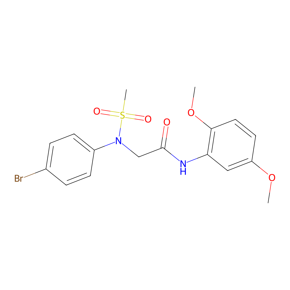 2-(4-bromo-N-methylsulfonylanilino)-N-(2,5-dimethoxyphenyl)acetamide molecular structure, CAS 425412-99-3
