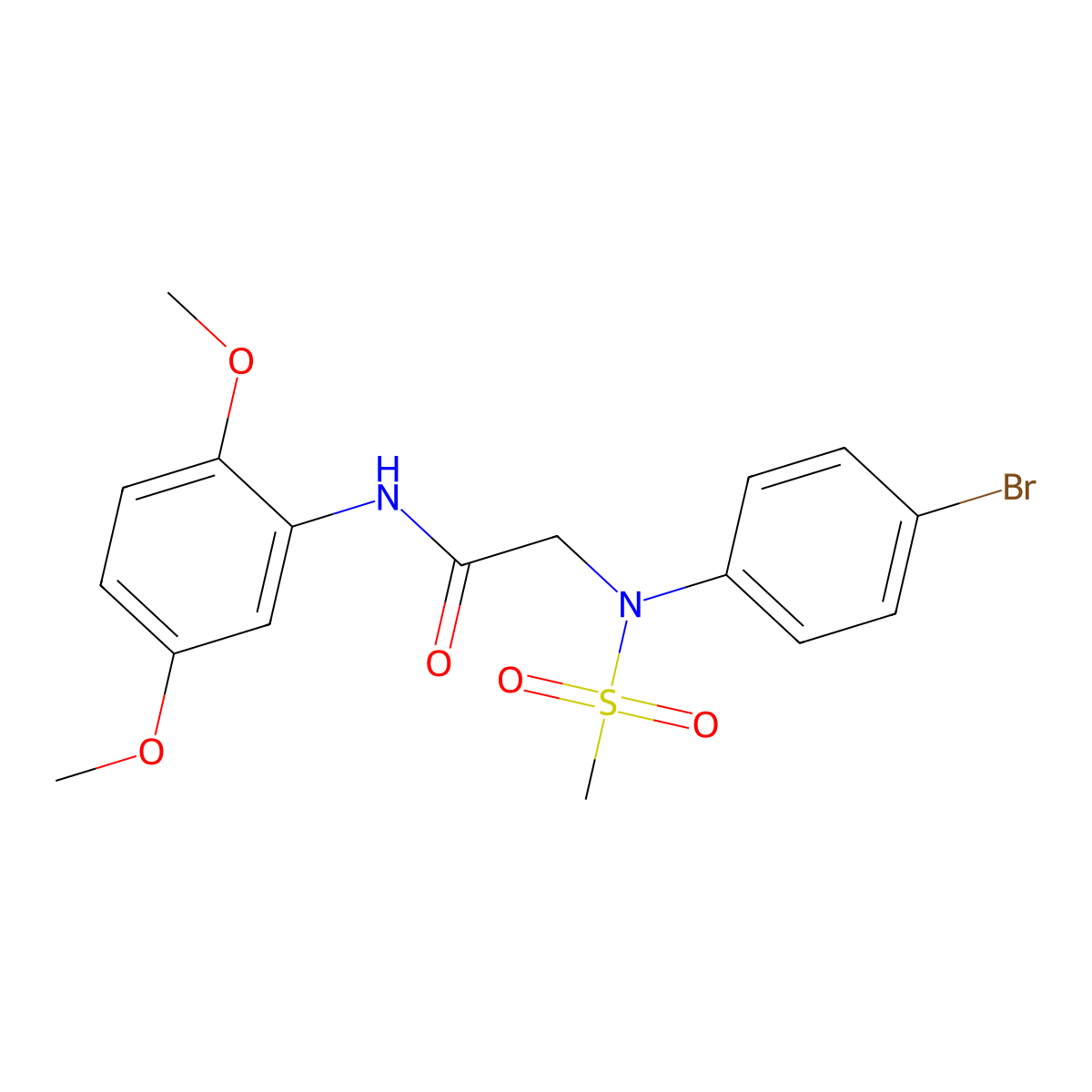 2-(4-bromo-N-methylsulfonylanilino)-N-(2,5-dimethoxyphenyl)acetamide molecular structure, CAS 425412-99-3