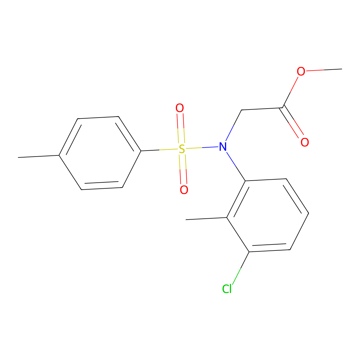 Methyl N-(3-chloro-2-methylphenyl)-N-[(4-methylphenyl)sulfonyl]glycinate molecular structure, CAS 425413-10-1