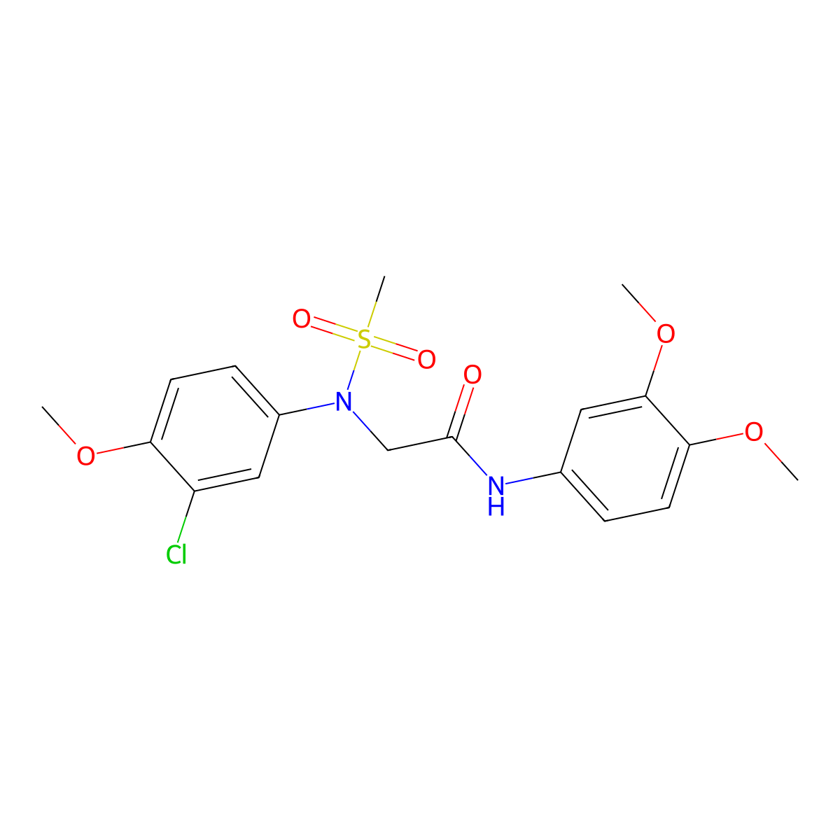 2-(3-chloro-4-methoxy-N-methylsulfonylanilino)-N-(3,4-dimethoxyphenyl)acetamide molecular structure, CAS 425413-40-7