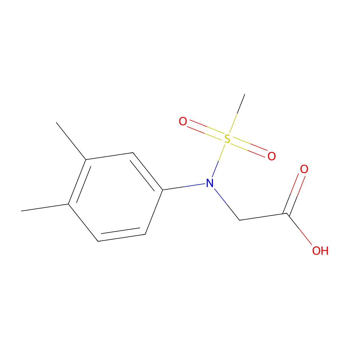 N-(3,4-dimethylphenyl)-N-(methylsulfonyl)glycine molecular structure, CAS 425413-52-1
