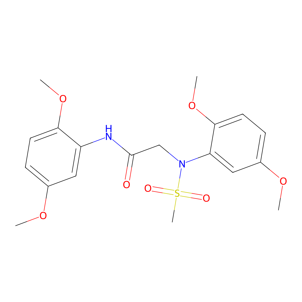 2-(2,5-dimethoxy-N-methylsulfonylanilino)-N-(2,5-dimethoxyphenyl)acetamide molecular structure, CAS 425414-41-1