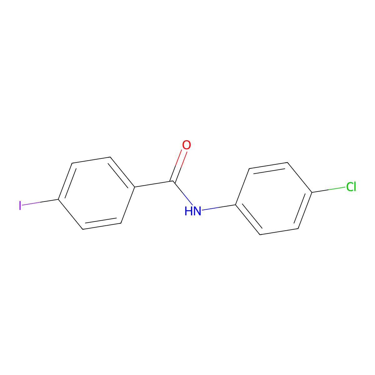 N-(4-chlorophenyl)-4-iodobenzamide molecular structure, CAS 425414-51-3