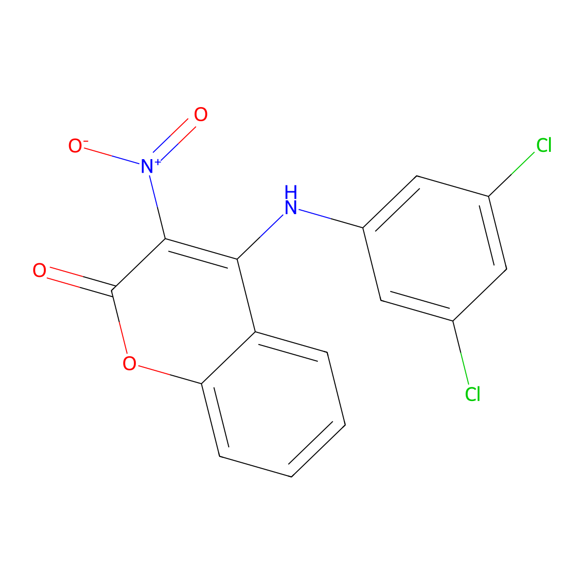 4-(3,5-Dichloroanilino)-3-nitro-1-benzopyran-2-one molecular structure, CAS 425414-67-1