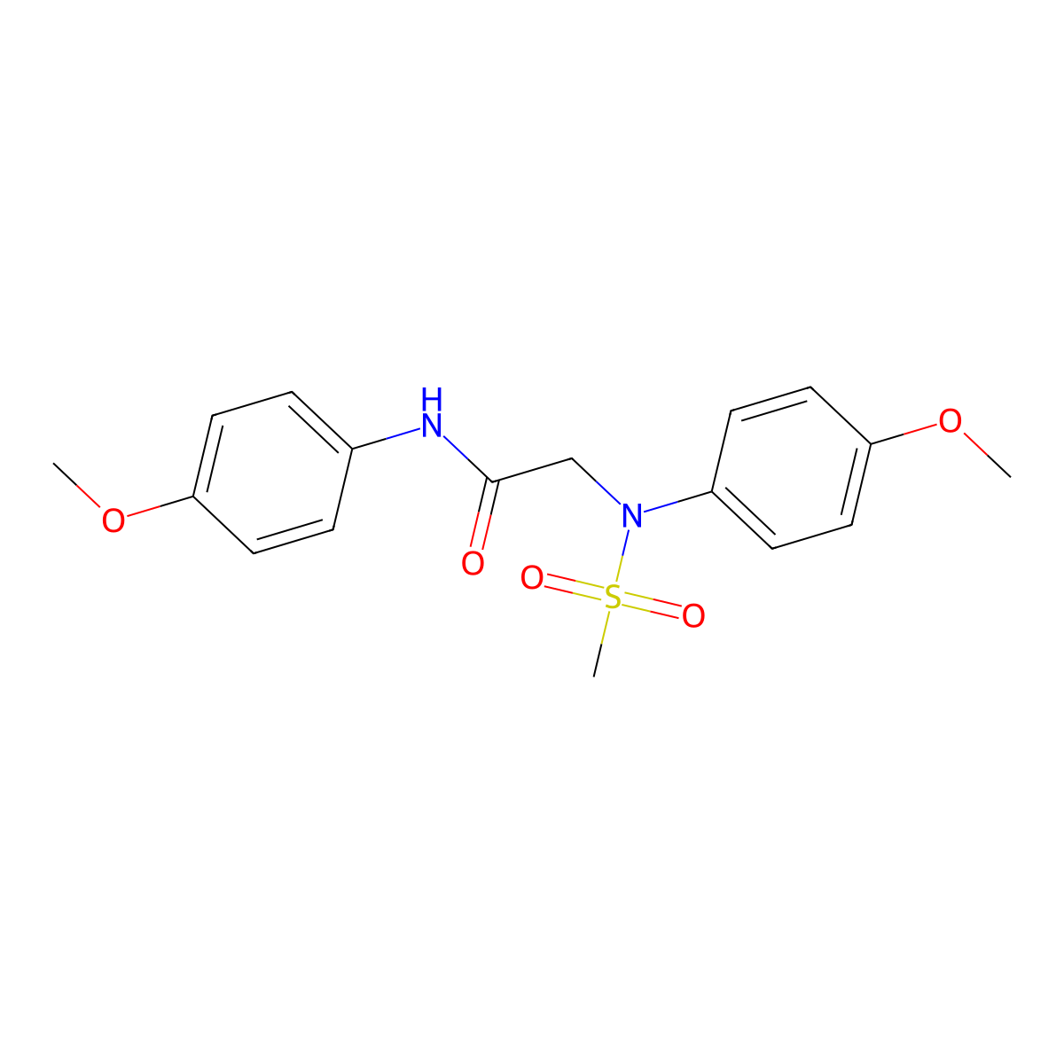 2-(4-methoxy-N-methylsulfonylanilino)-N-(4-methoxyphenyl)acetamide molecular structure, CAS 425414-77-3