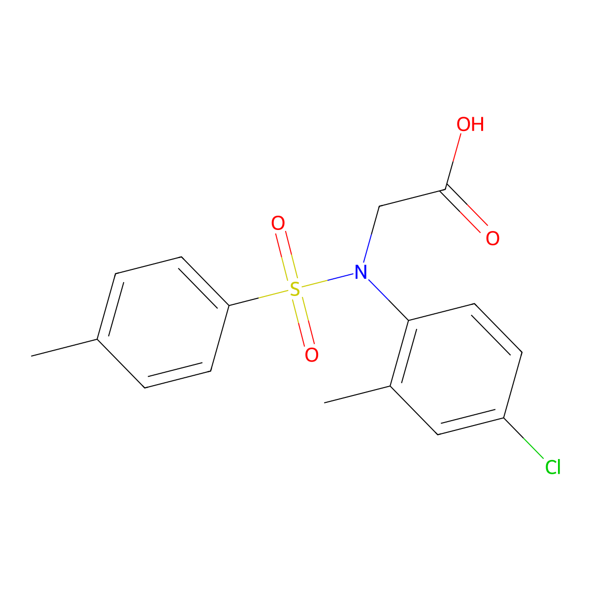 N-(4-chloro-2-methylphenyl)-N-[(4-methylphenyl)sulfonyl]glycine molecular structure, CAS 425414-88-6