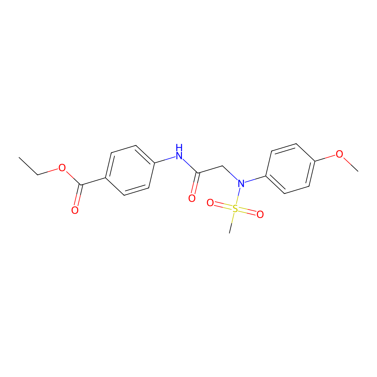 Ethyl 4-({[4-methoxy(methylsulfonyl)anilino]acetyl}amino)benzoate molecular structure, CAS 425414-89-7