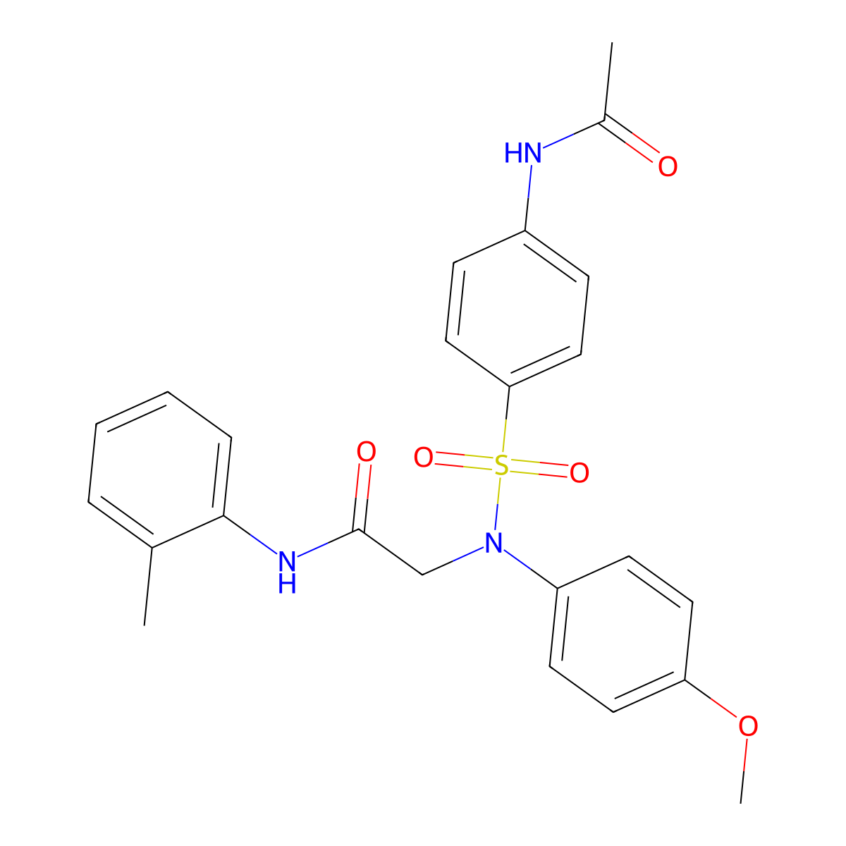 2-(N-(4-acetamidophenyl)sulfonyl-4-methoxyanilino)-N-(2-methylphenyl)acetamide molecular structure, CAS 425414-92-2